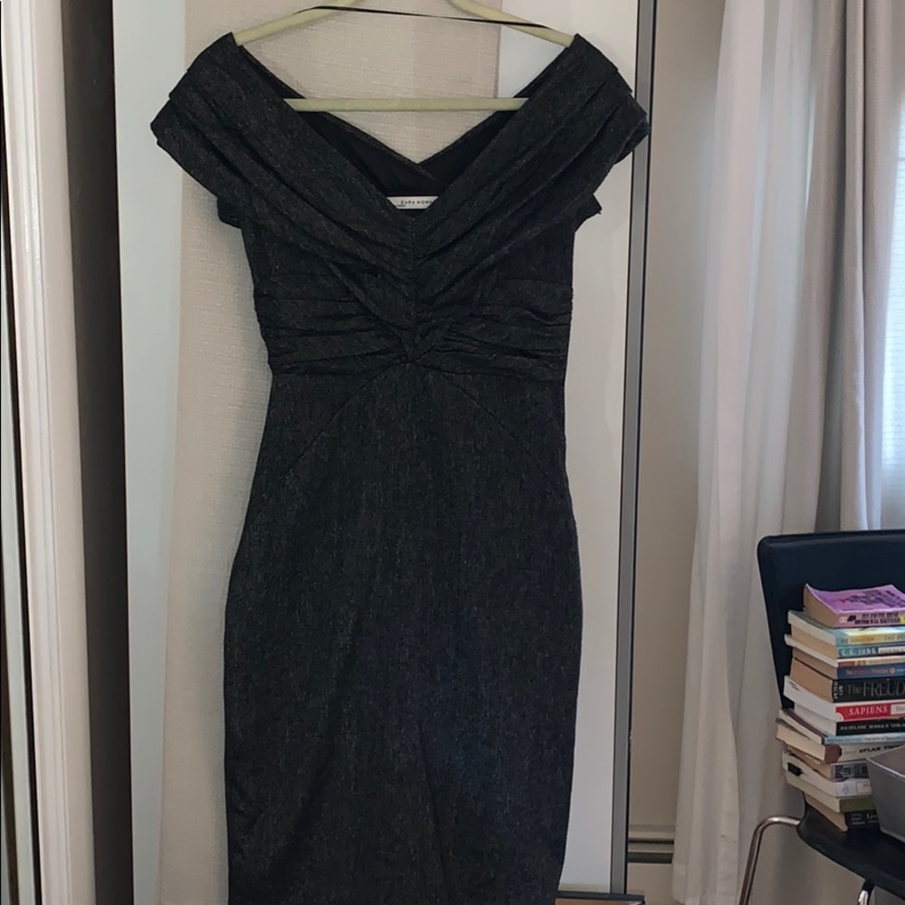 Zara dress off shoulder deep v